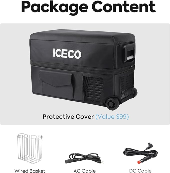 ICECO 40L-50L JPPro Series Wheeled Portable Fridge Freezer With Cover
