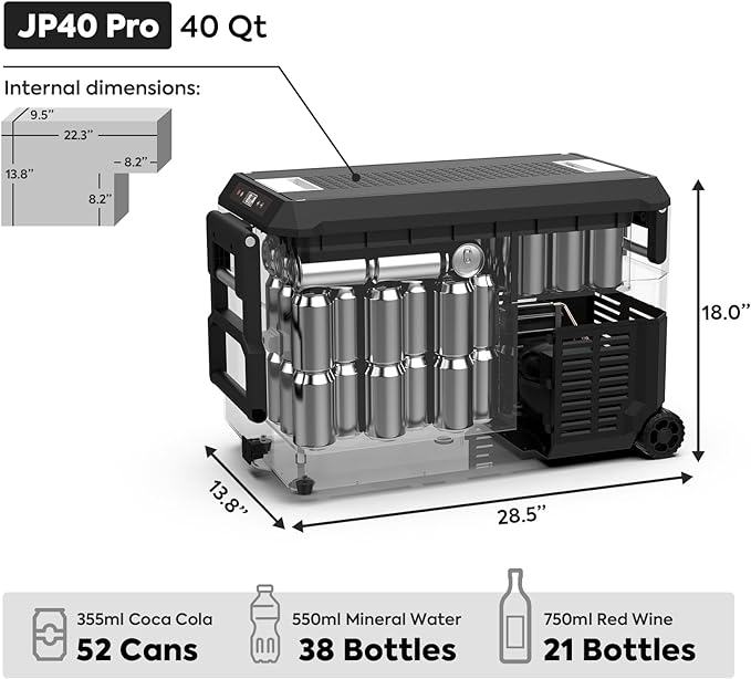 ICECO 40L-50L JPPro Series Wheeled Portable Fridge Freezer With Cover