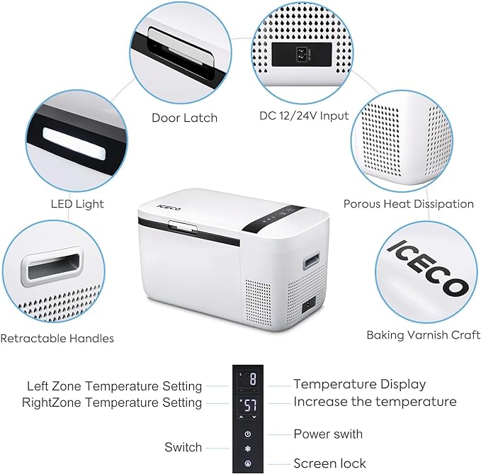 ICECO 21QT GO20 Dual Zone 12V Portable Freezer