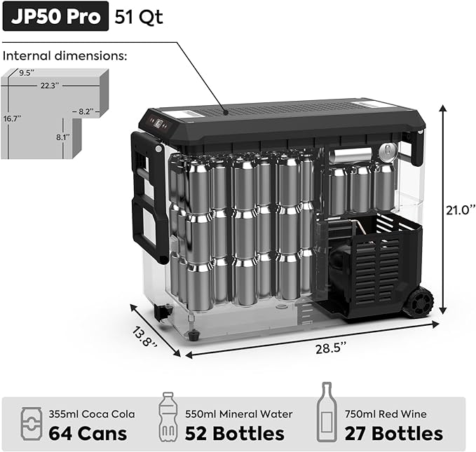 ICECO 40L-50L JPPro Series Wheeled Portable Fridge Freezer With Cover