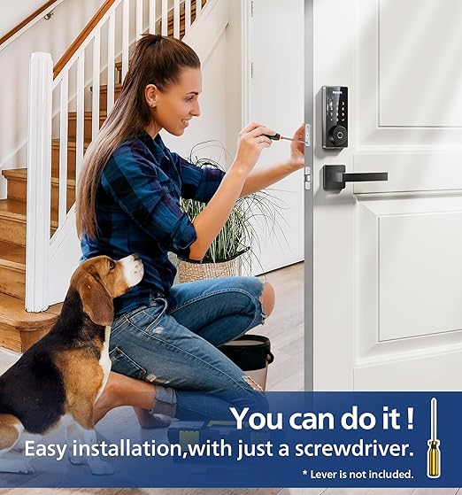 Philips Fingerprint Door Lock, Keyless Entry Door Lock, Electronic Door Lock, Touchscreen Keypad Deadbolt - Easy Installation and Set up