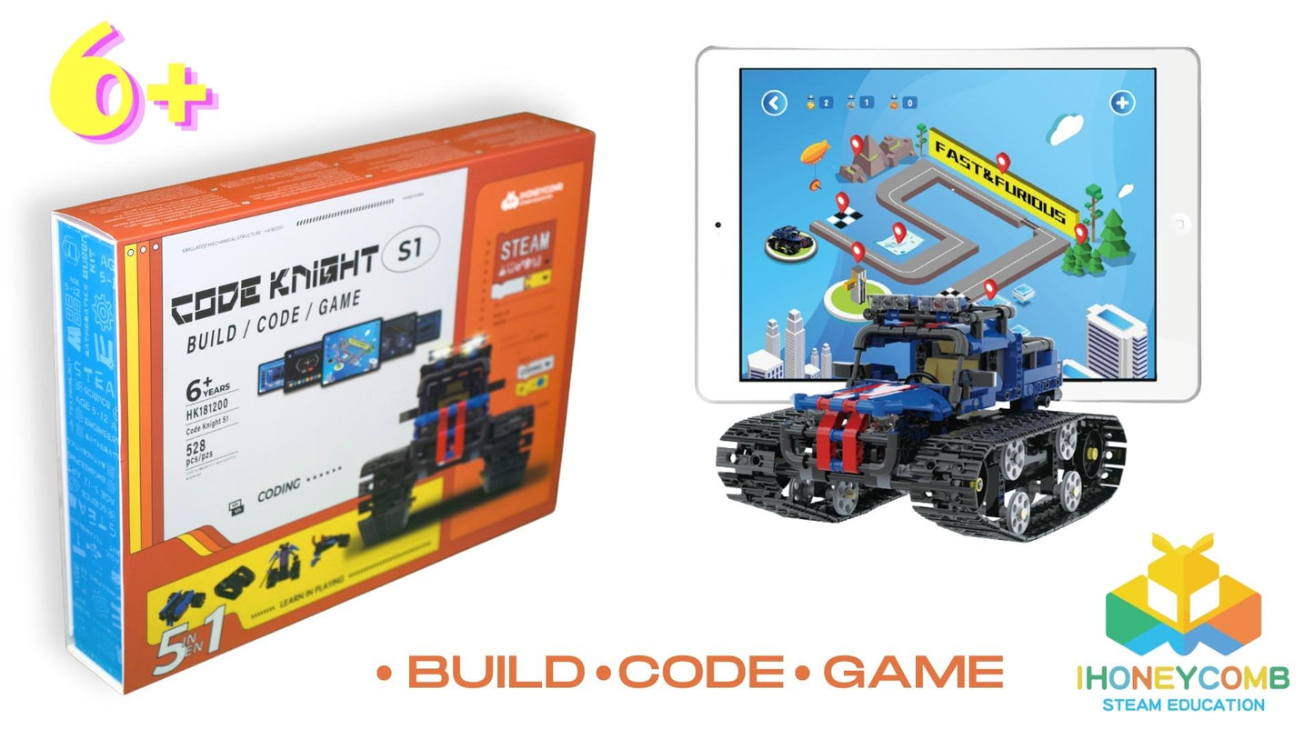 iHoneyComb Code Knight App-Controlled Self Build Jeep for Kids 6+ Years Old