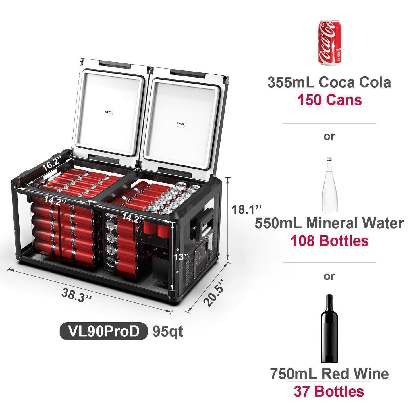 ICECO VL90ProD 90L 12V Dual Zone Portable Fridge Freezer