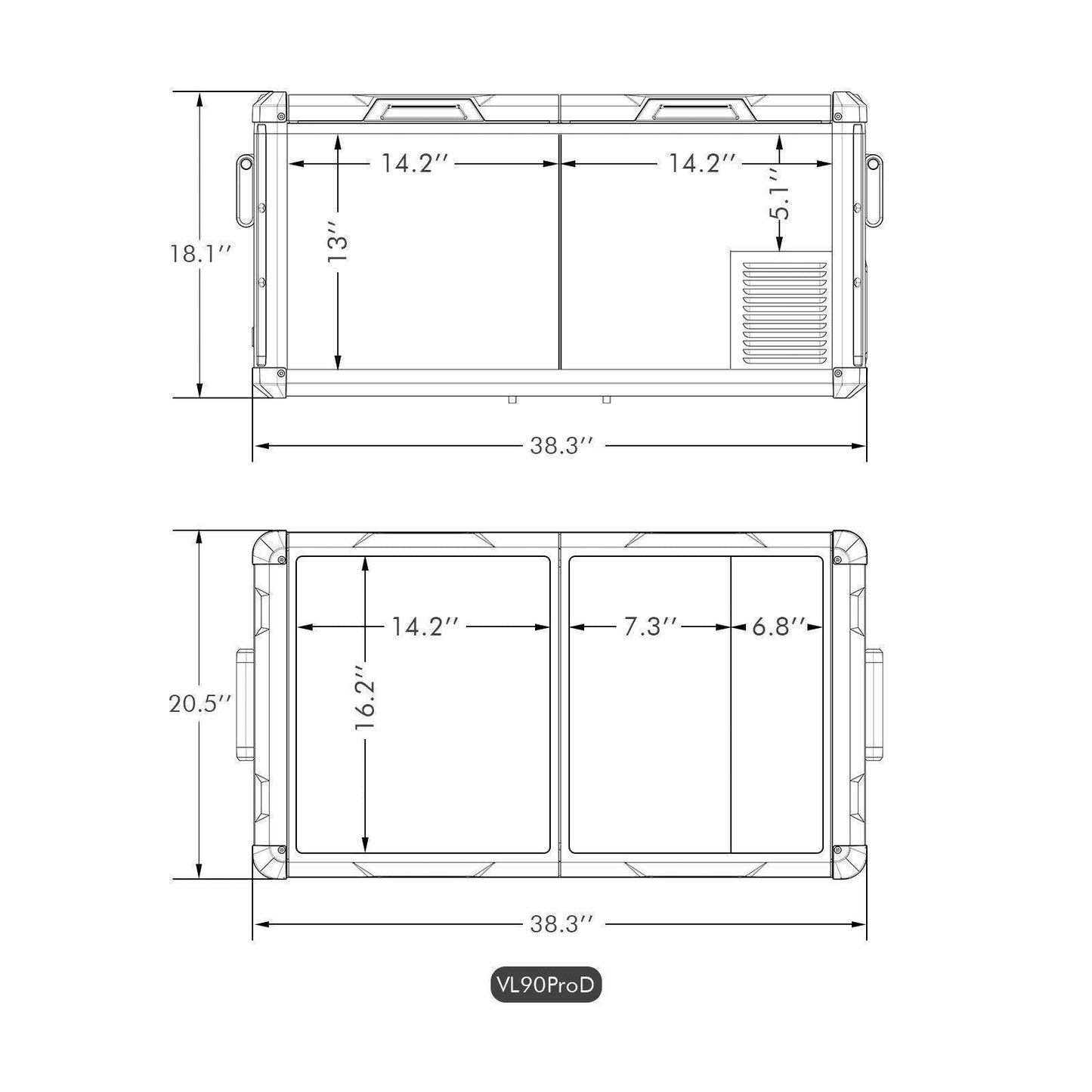 ICECO VL90ProD 90L 12V Dual Zone Portable Fridge Freezer