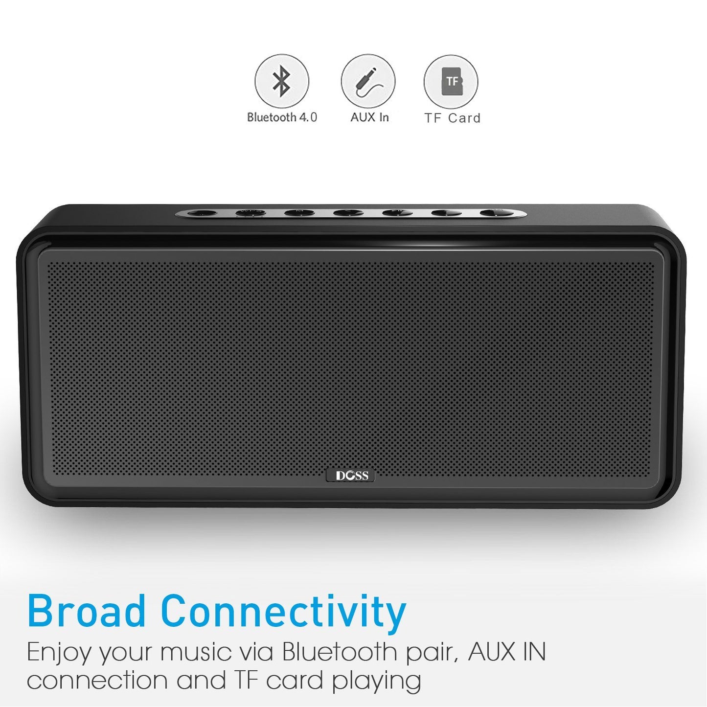 DOSS SoundBox XL 32W Bluetooth Speakers, Louder Volume 20W Driver, Enhanced Bass with 12W Subwoofer. Perfect Wireless Speaker for Phone, Tablet, TV, and More