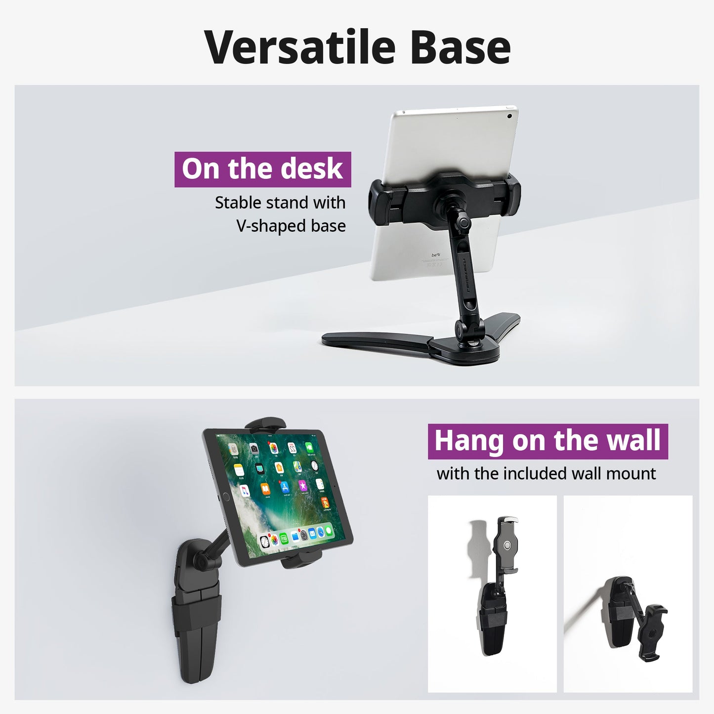 Smart Mount - Tablet & Cell Phone Holder (Short Arm/V Base)