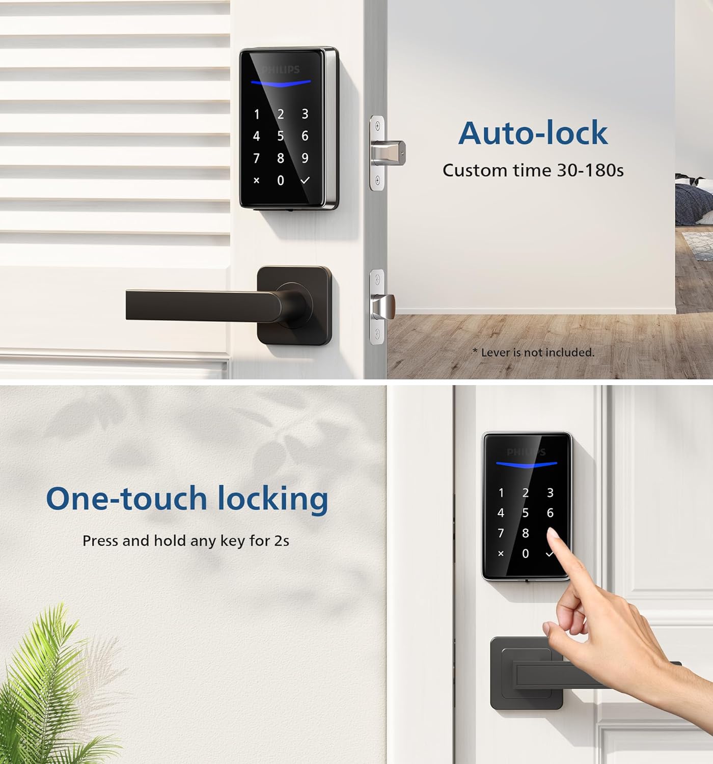 Philips Keyless Entry Door Lock - Generate One-time Code Remotely Nonconnected- Touchscreen Keypad Standalone Deadbolt Lock