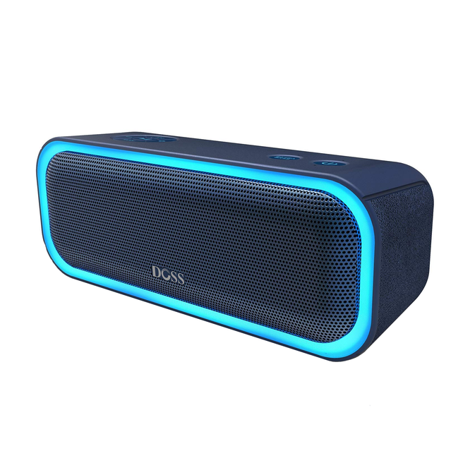 DOSS Soundbox Pro Portable Wireless Bluetooth Speaker with 20W Stereo Sound, Active Extra Bass, Wireless Stereo Paring, Multiple Colors Lights, Waterproof IPX5, 10 Hrs Battery Life