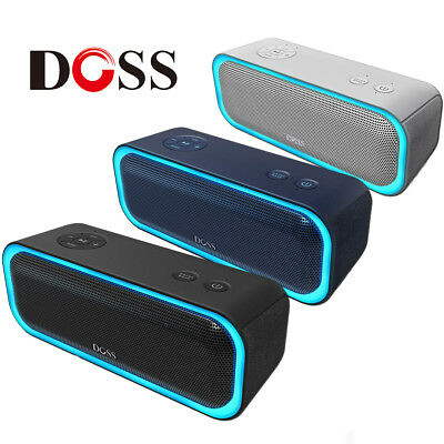 DOSS Soundbox Pro Portable Wireless Bluetooth Speaker with 20W Stereo Sound, Active Extra Bass, Wireless Stereo Paring, Multiple Colors Lights, Waterproof IPX5, 10 Hrs Battery Life